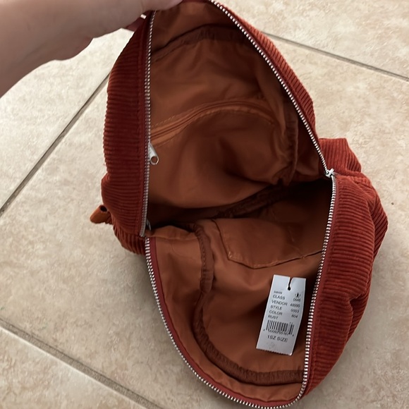 Rust Corduroy Backpack - Picture 3 of 3